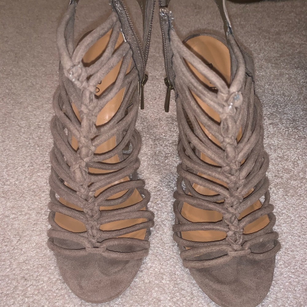 Beige Strappy Heels